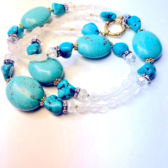 Moonstone Turquoise Beads Necklace - Picture 1 of 6